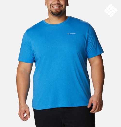 Men's Columbia Thistletown Hills Short Sleeve T Shirts Blue | Plus Size CA-BC608